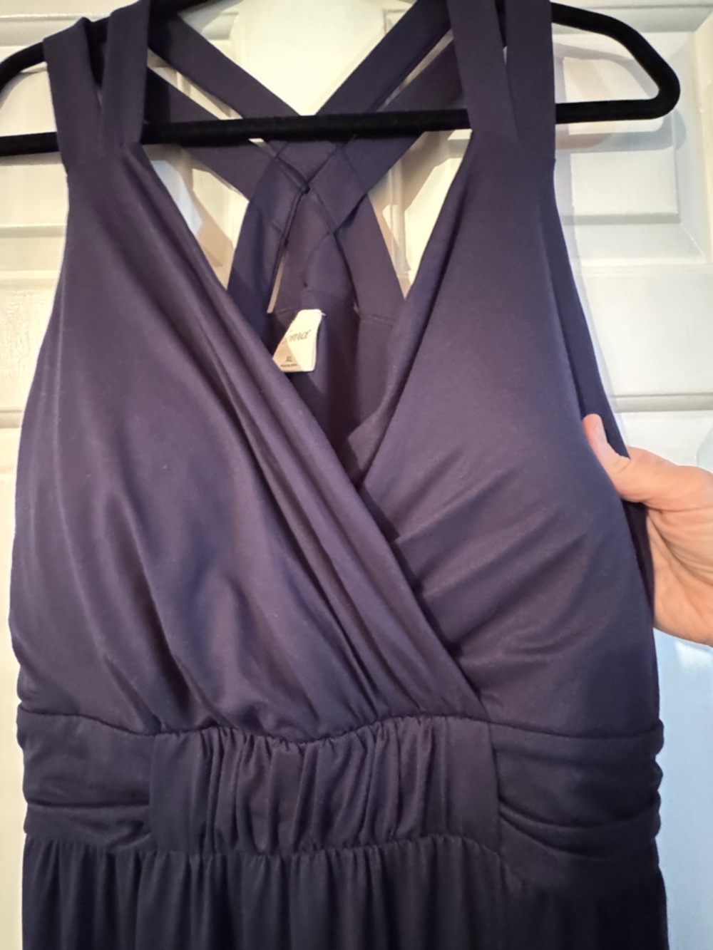 Like New Soma Cross Back Strap Bra Mini Dress in Navy Size XL - Picture 6 of 8